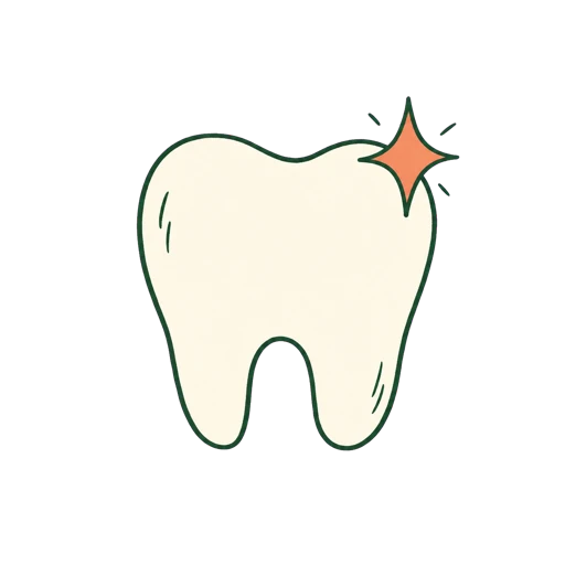 Tooth with sparkle
